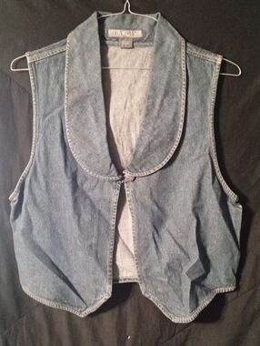 Women's Blue Denim Vest Jacket